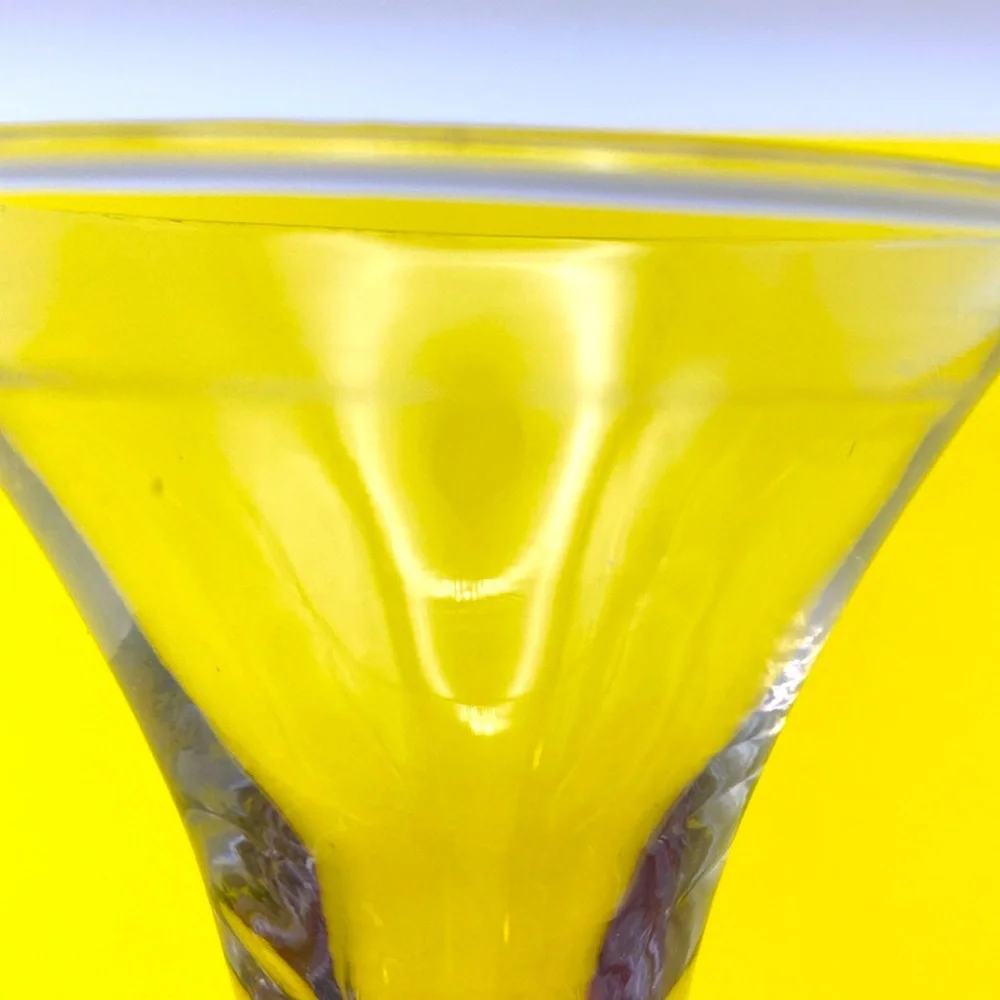 Vintage Shot Glass With Yellow Colored Ball Inside